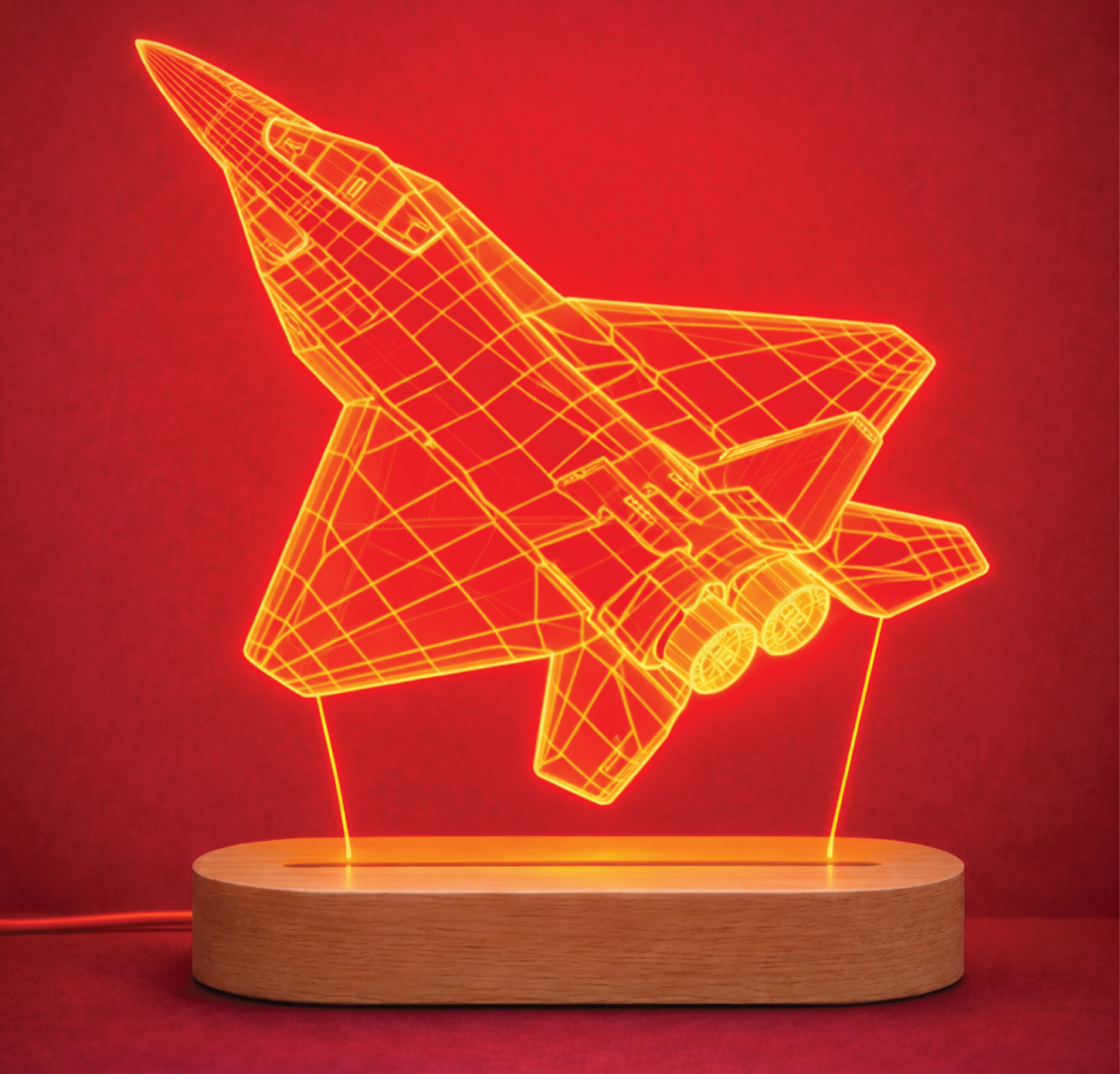 מנורת לילה מטוס קרב בחריטה אישית