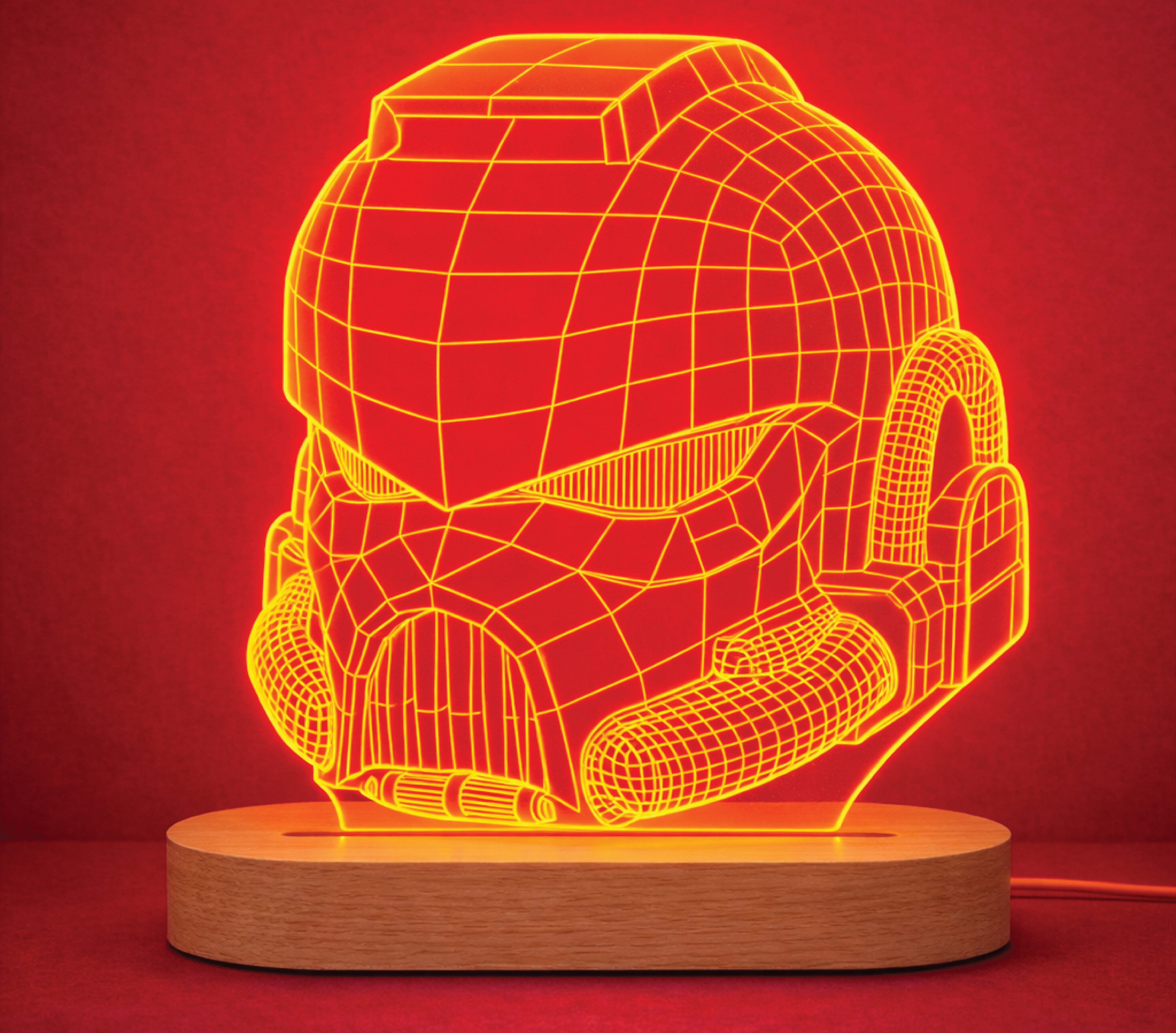 מנורת לילה מסכת רובוט בחריטה אישית