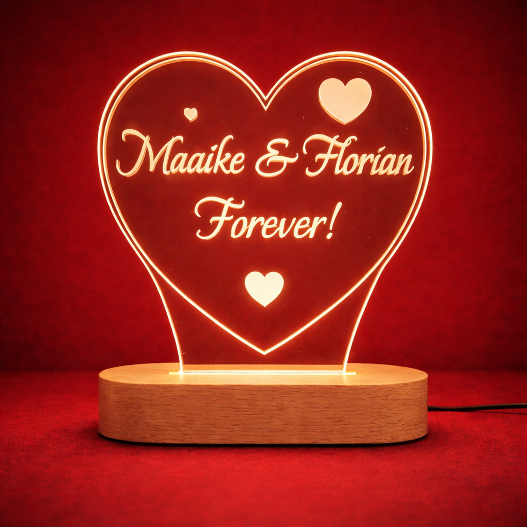 מנורת לב קלאסי בחריטה אישית