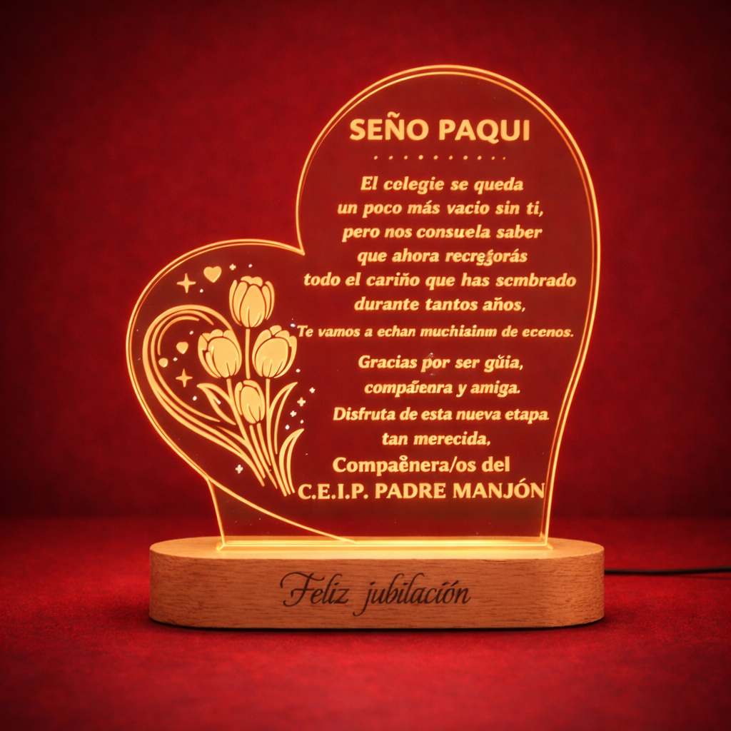 מנורת כיתוב בחריטה אישית