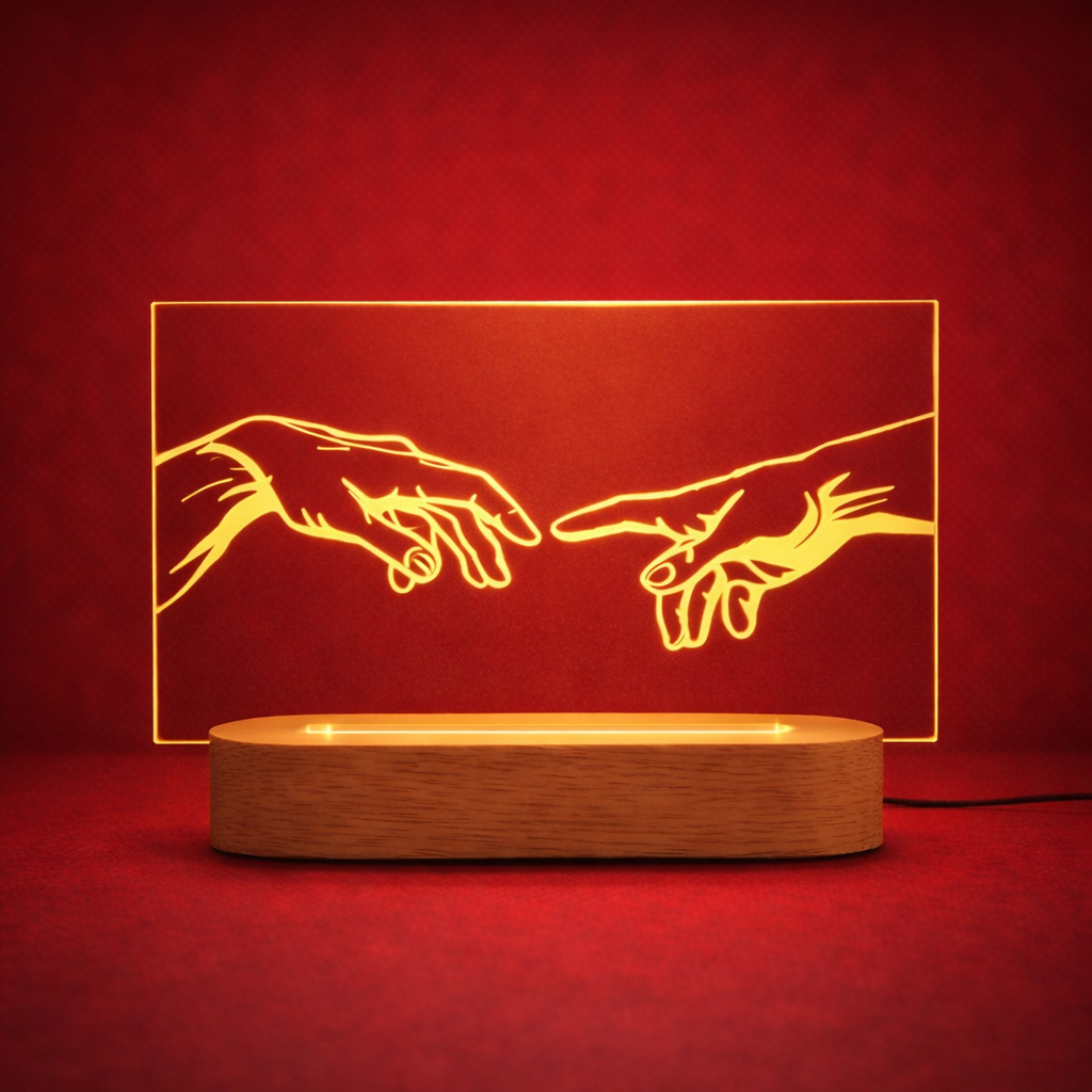 מנורת יד ביד בחריטה אישית