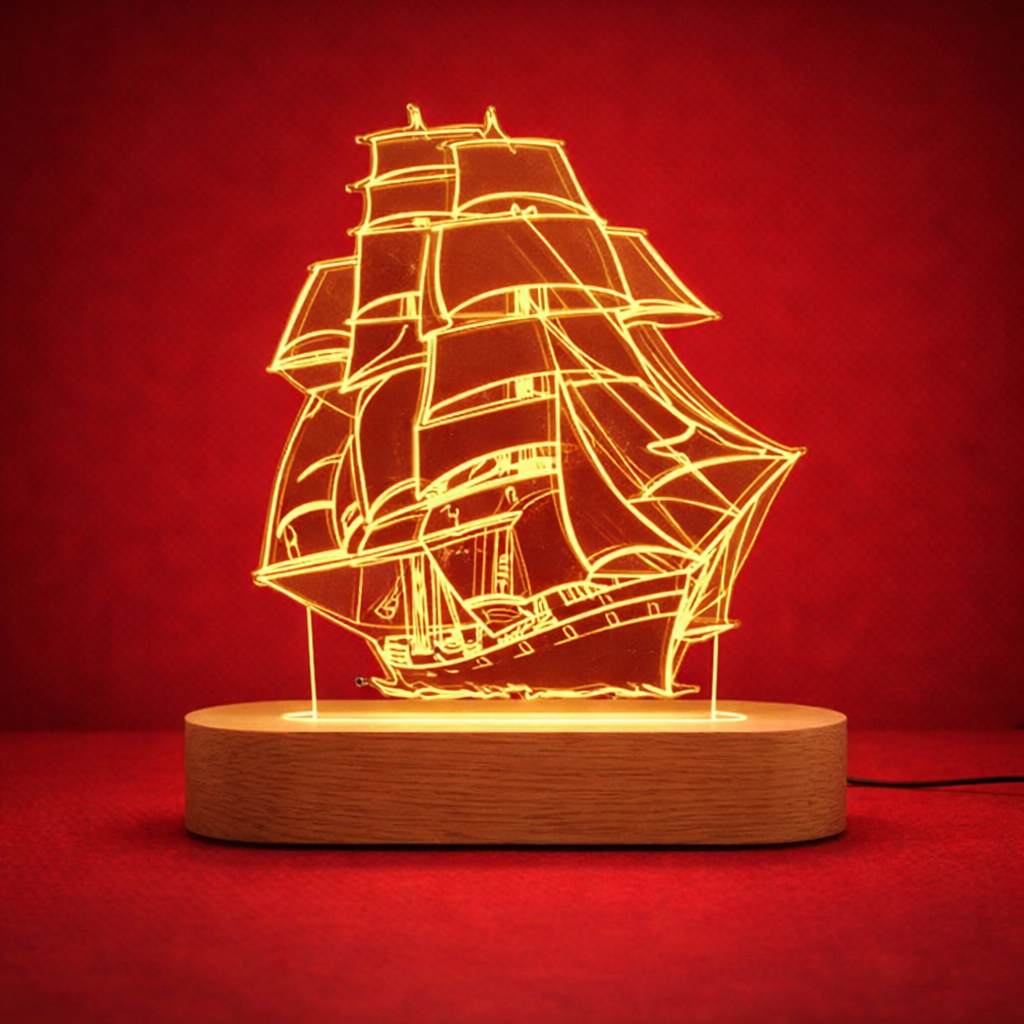 מנורת ספינה בחריטה אישית