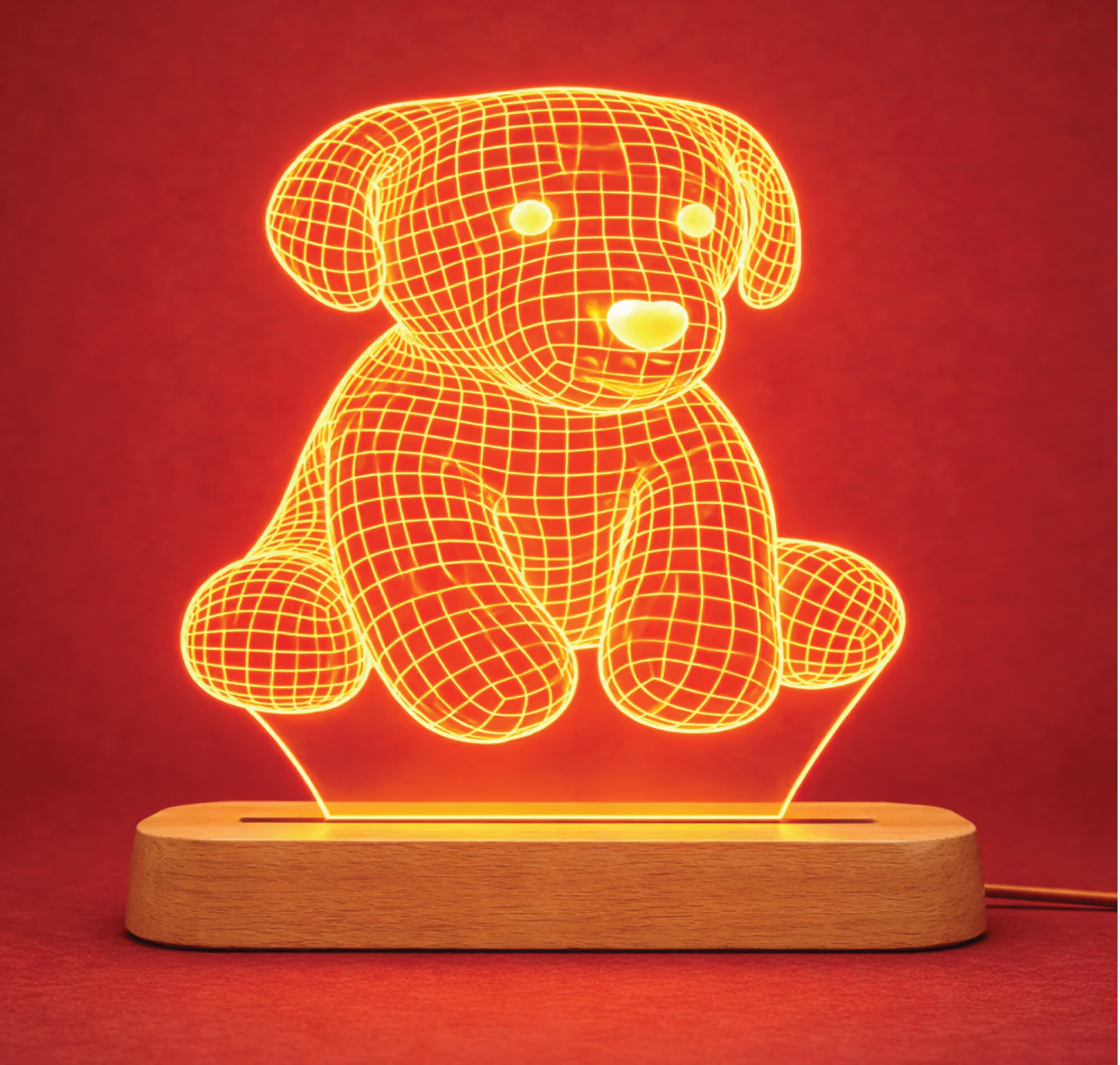 מנורת לילה בעיצוב גור בחריטה אישית