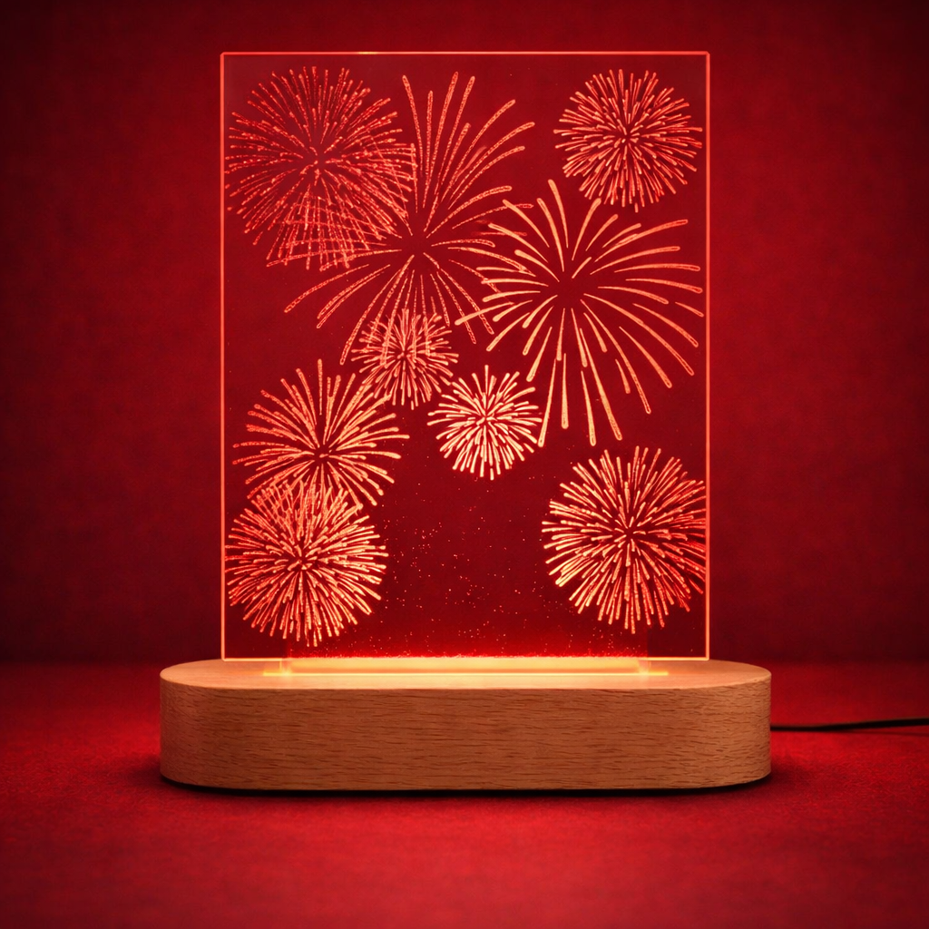 מנורת זיקוקים בחריטה אישית