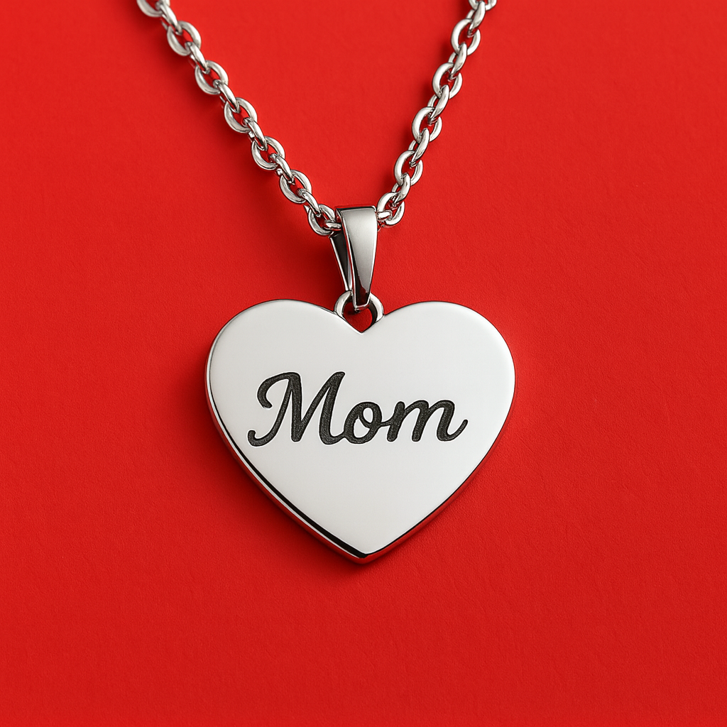 תליון לב מכסף בחריטה אישית (כולל שרשרת)