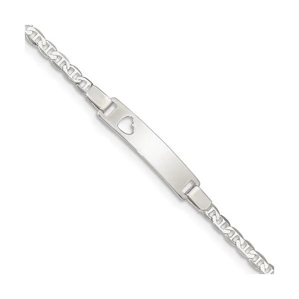 צמיד כסף לב בחריטה אישית